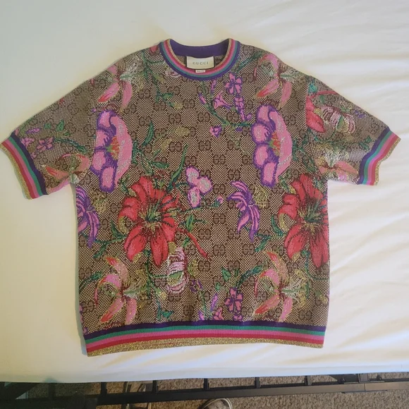 Gucci Logo, Floral Print Sweater - Picture 3 of 6